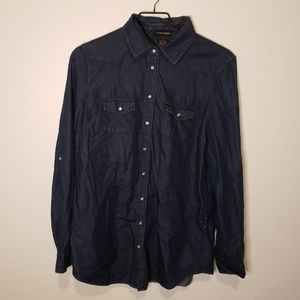 100% Cotton Dark Chambre Denim Shirt Medium